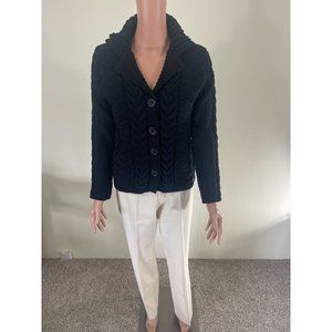 NWT Saint James Button Front 100% Cotton Black Bagnoles Sweater Size 4